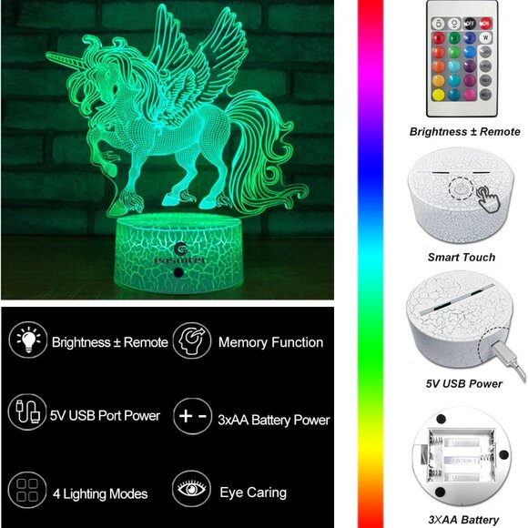 Purple Unicorn Night Light for Kids - Picture 3 of 8